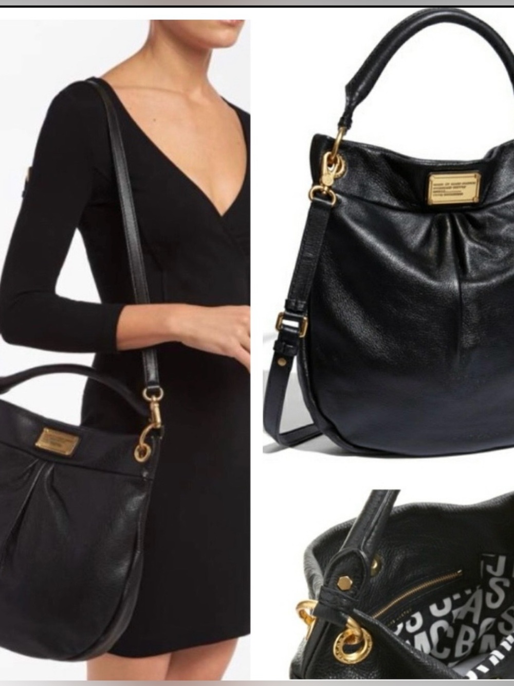 Marc by Marc Jacobs Classic Q Hillier Black Leather Hobo Vintage Bag